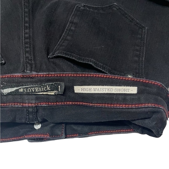 Hot Topic LoveSick Black High Waisted Jean Shorts Juniors Size 1 - Picture 11 of 16